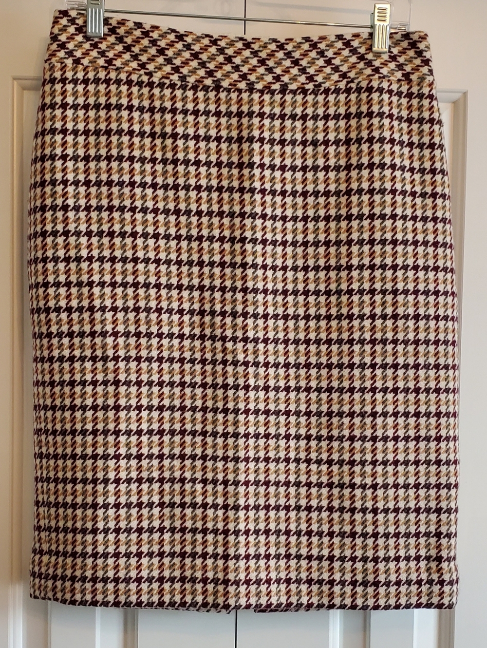 Talbots Houndstooth Wool Blend Straight Career Skirt Preppy Lined Academia Sz 6